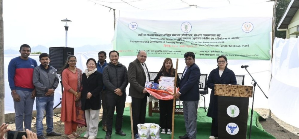 Input distribution during the five-day training programme organised by KVK Phek.